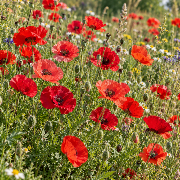 Klaproos rood mix BIO - Papaver rhoeas  1000 zaden