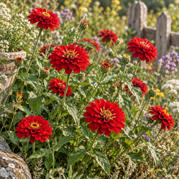 Zinnia rood - Zinnia elegans Scarlet Flame  30 zaden