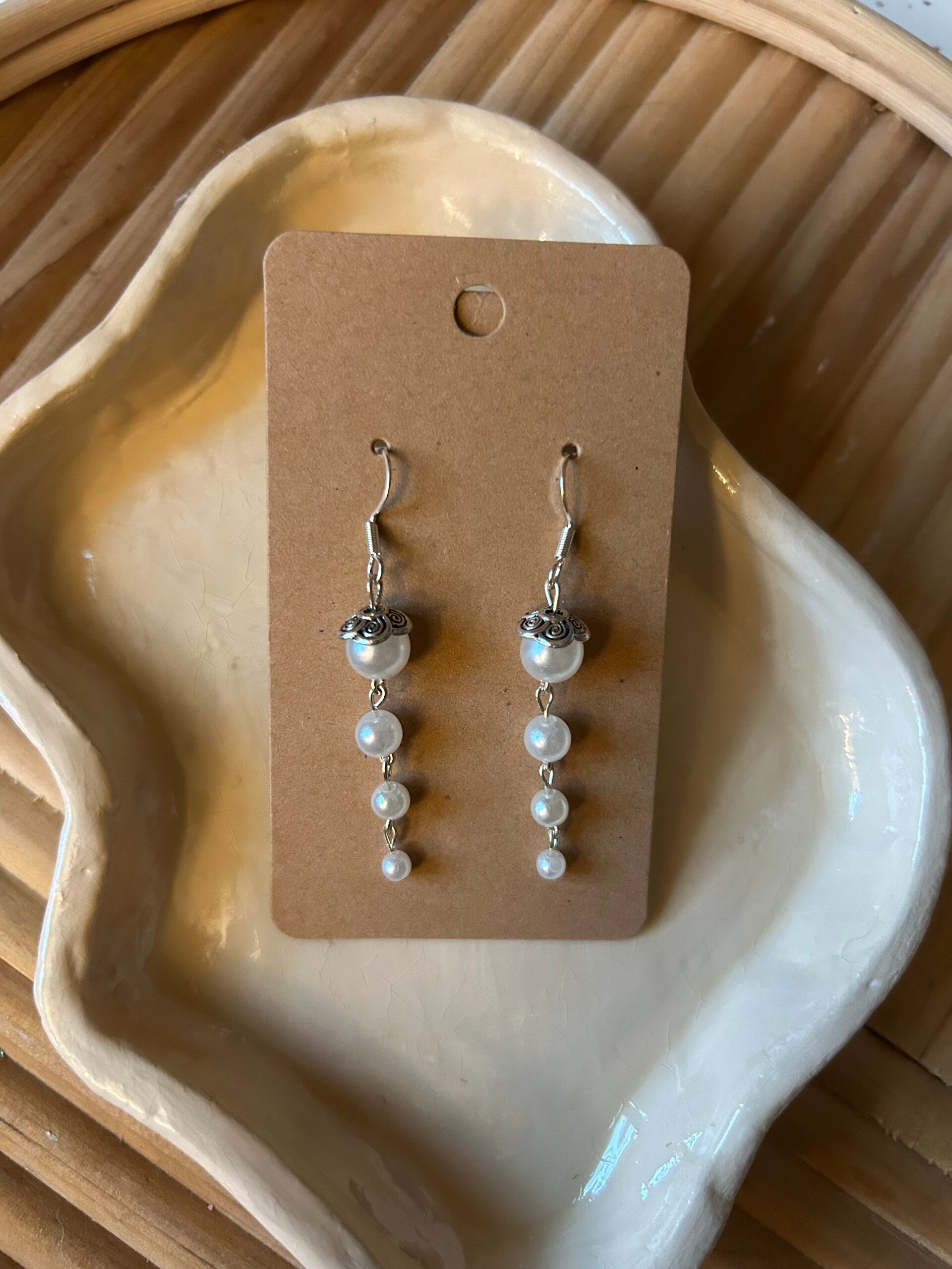 Faux pearl dangles