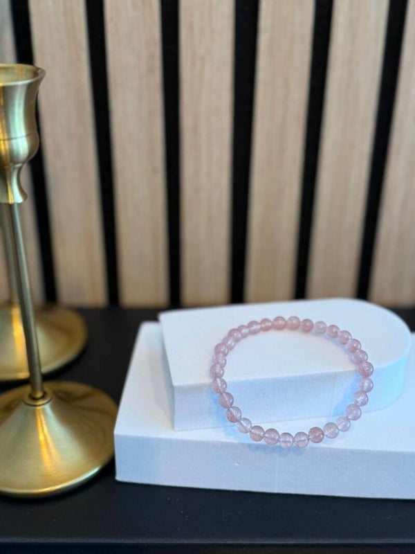 Kogelarmband 6mm Aardbeien Kwarts