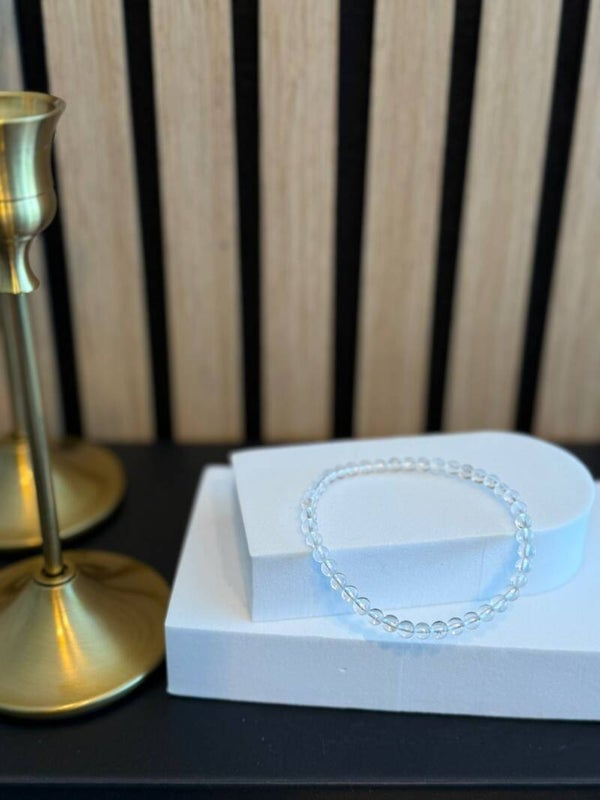 Kogelarmband 4mm Bergkristal