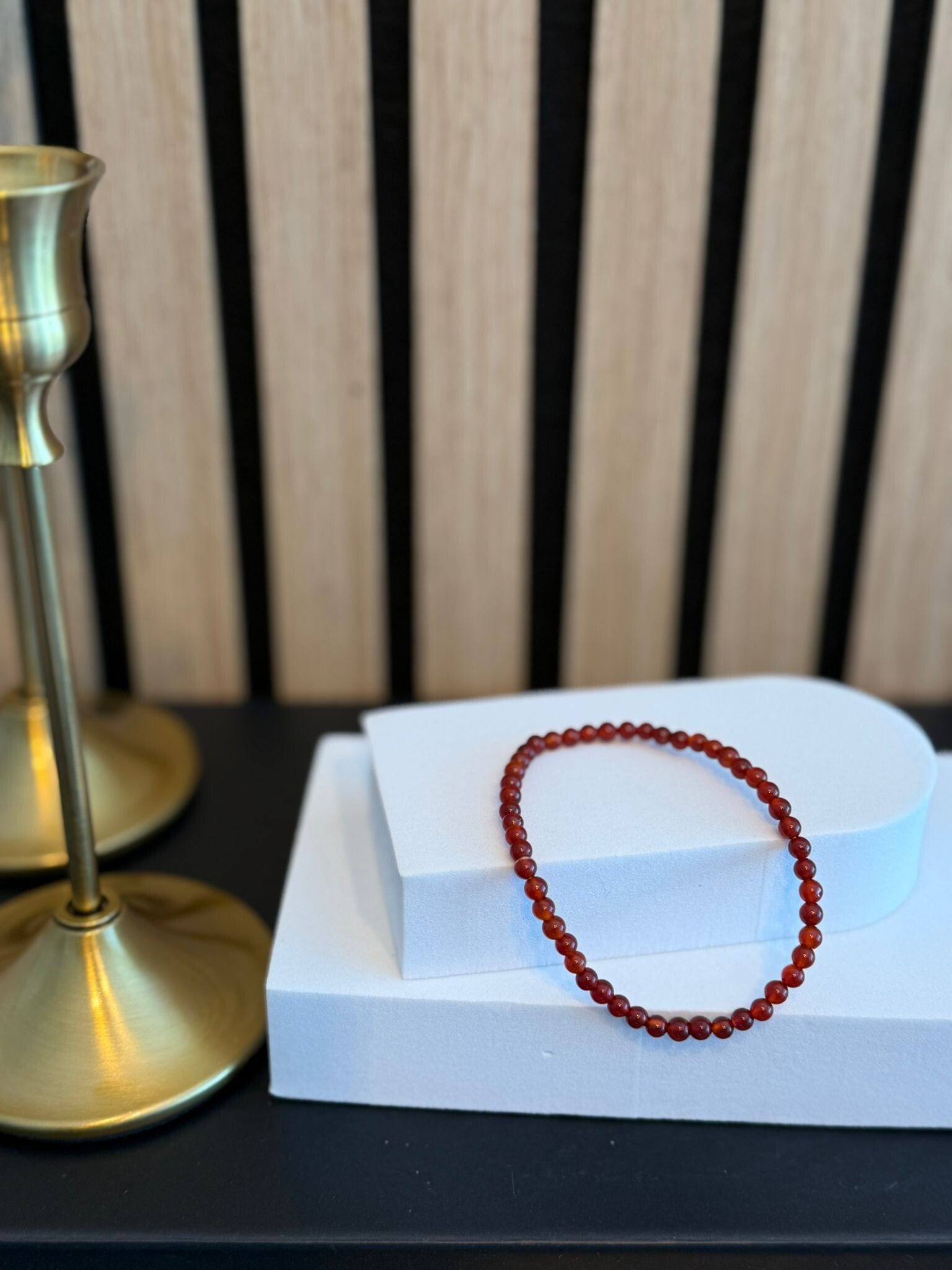 Kogelarmband 4mm Carneool A