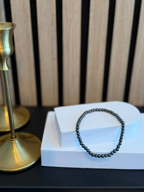 Kogelarmband 4mm Hematiet