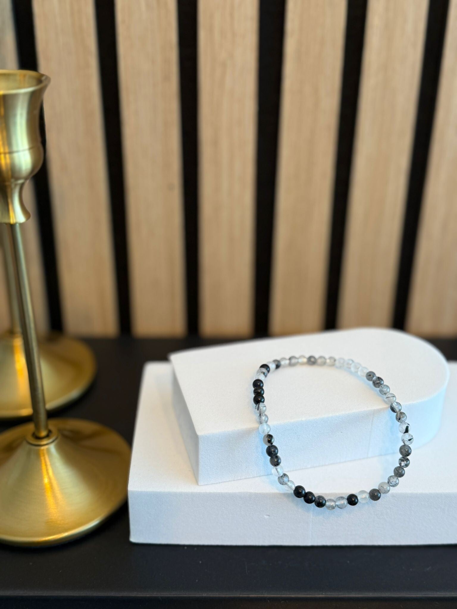 Kogelarmband 4mm Toermalijnkwarts