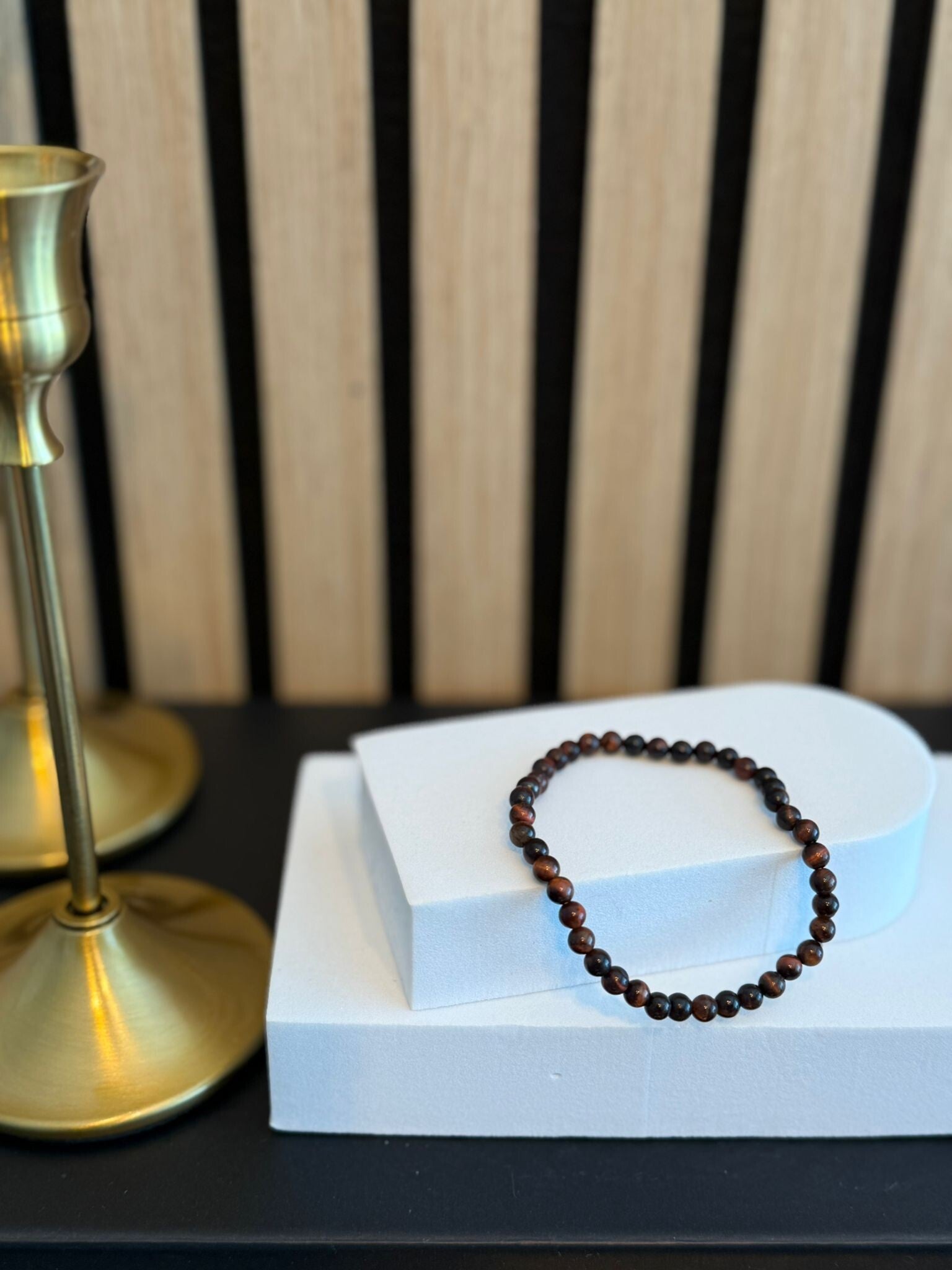 Kogelarmband 4mm Kattenoog