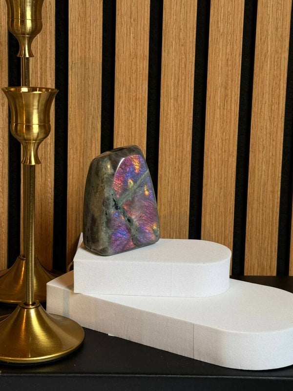 Labradoriet Sculptuur Paars/Roze