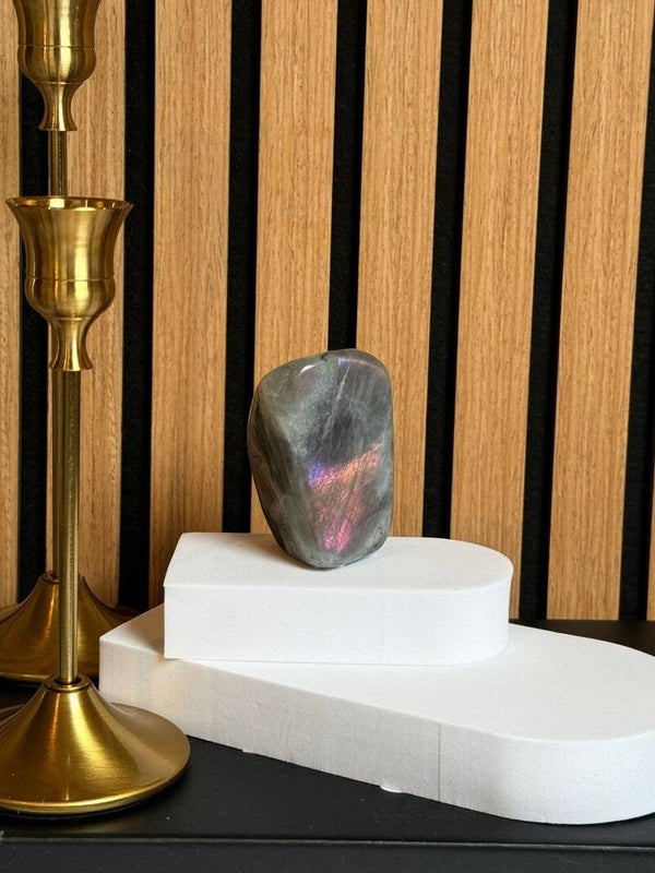 Labradoriet Sculptuur Paars/Roze
