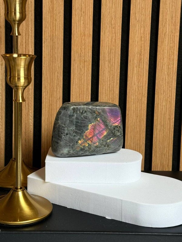 Labradoriet Sculptuur Paars/Roze