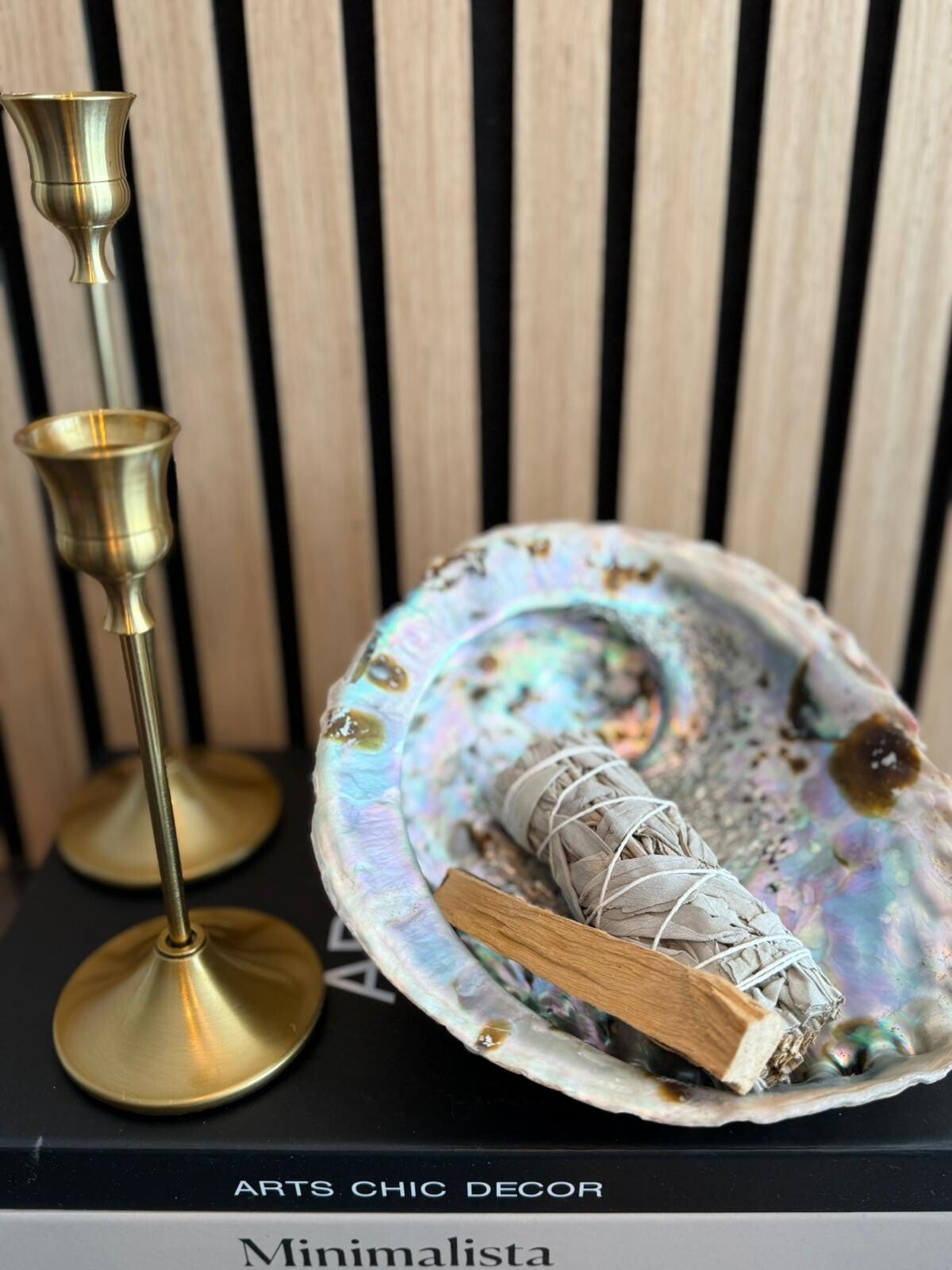 Huisreiniging Set – Grote Abalone Schelp, Witte Salie & Palo Santo