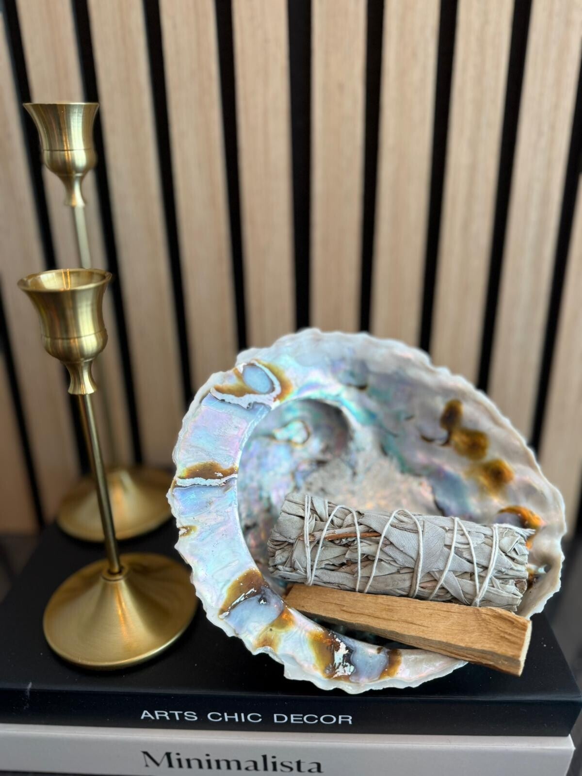Huisreiniging Set – Grote Abalone Schelp, Witte Salie & Palo Santo