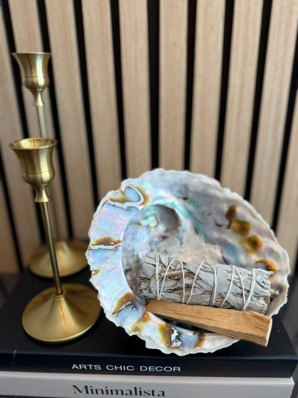 Huisreiniging Set – Grote Abalone Schelp, Witte Salie & Palo Santo