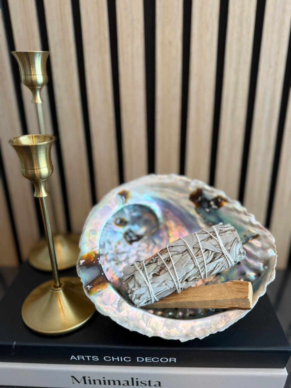 Huisreiniging Set – Grote Abalone Schelp, Witte Salie & Palo Santo