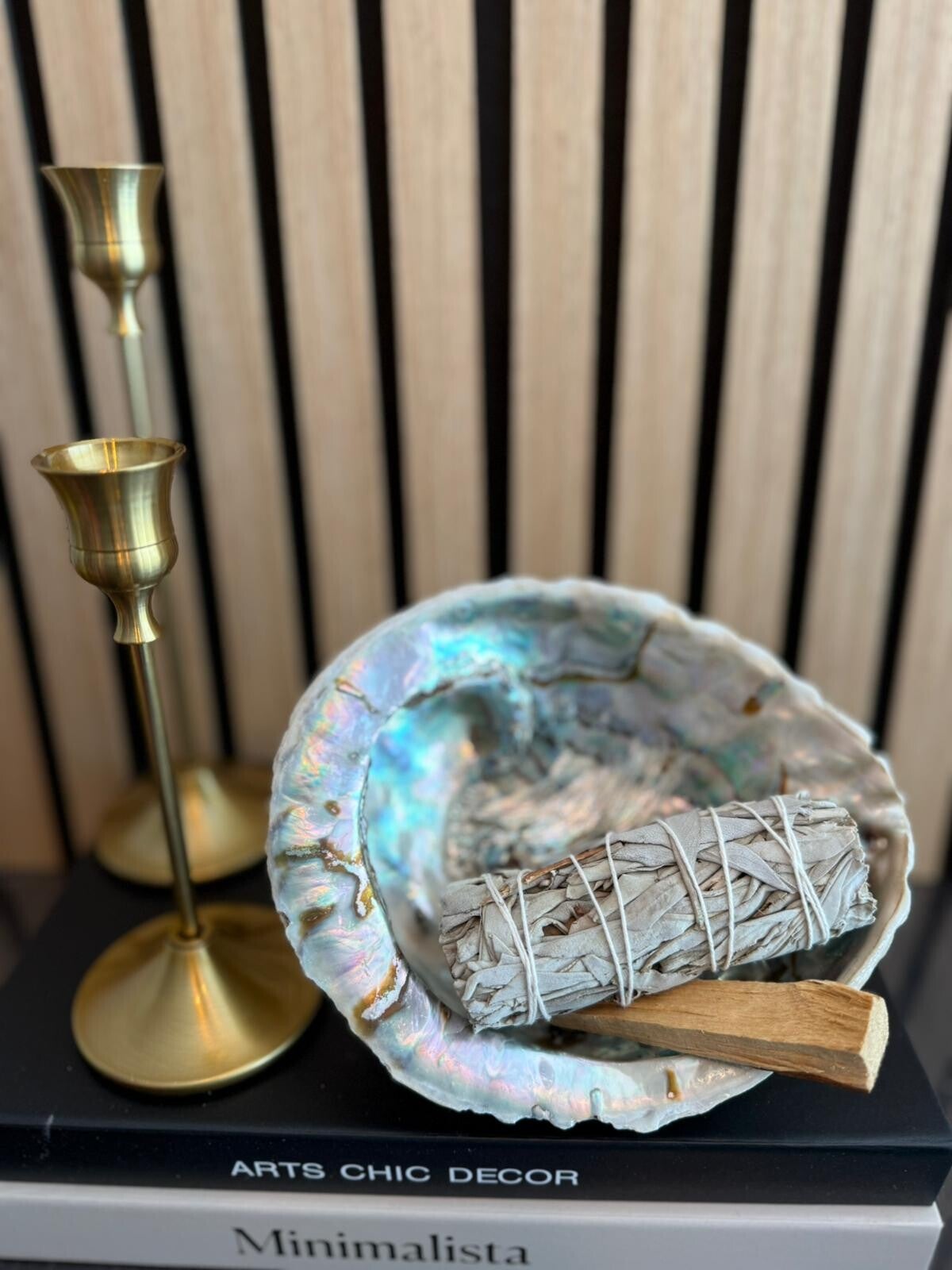 Huisreiniging Set – Grote Abalone Schelp, Witte Salie & Palo Santo