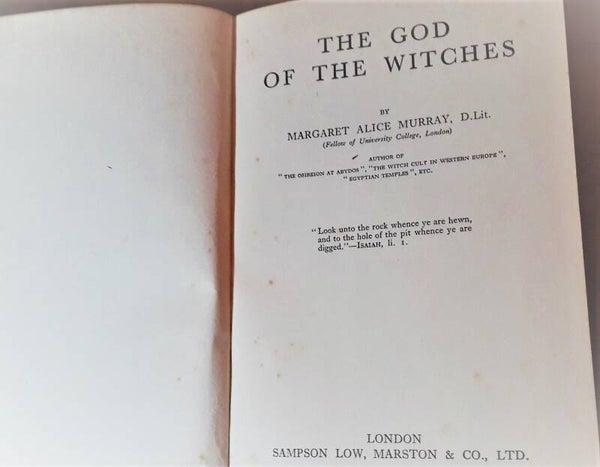 Murray, Margaret Alice - God of the Witches