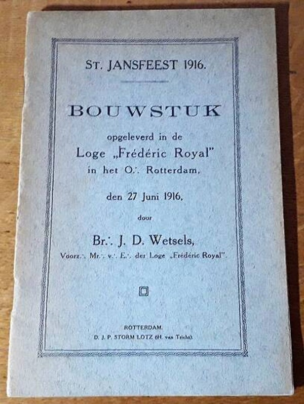 Wetsels, Br.: J.D. - St. Jansfeest 1916. Bouwstuk