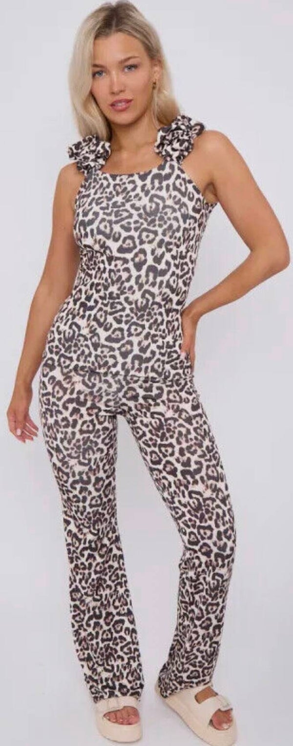 Ruffled top and trouser co-ord set