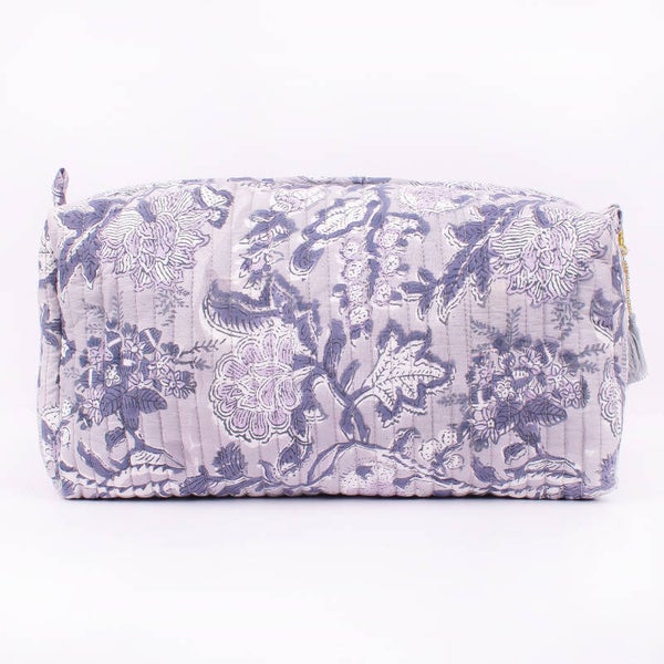 Toilettas - lila gebloemd - Large