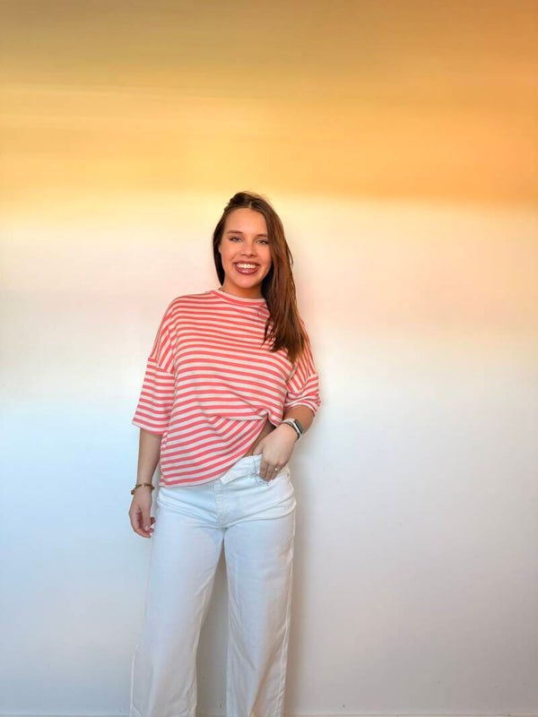 Coral Stripe T-shirt