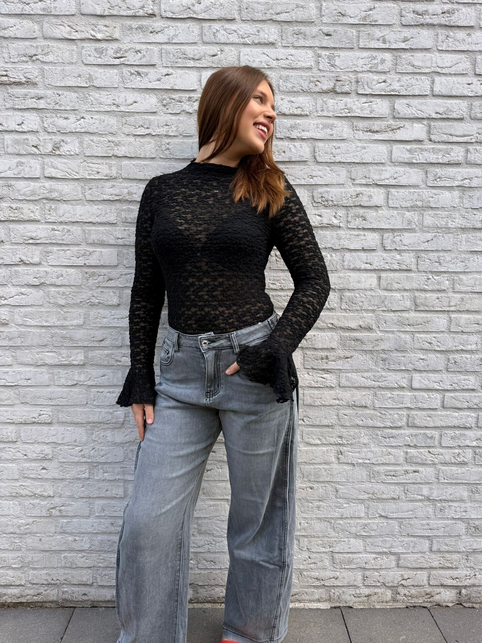 Amara Lace Top -Black