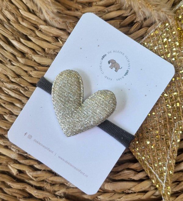 Haarelastiekje Kind - Glitter / Hart