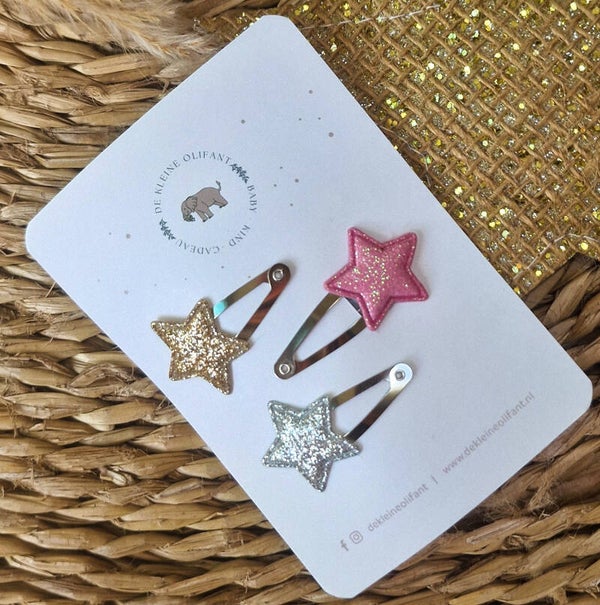 Haarspeldjes Baby - Glitter / Sterren / Mix