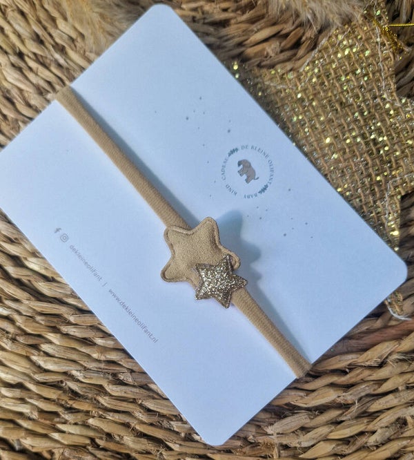 Haarband Baby - Sterren/ Taupe