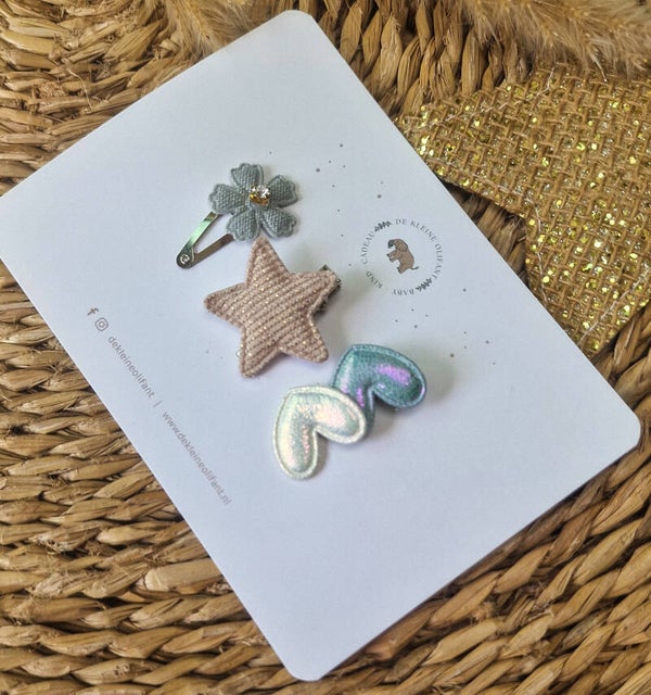 Haarspeldjes Baby - Zilver / Hartjes