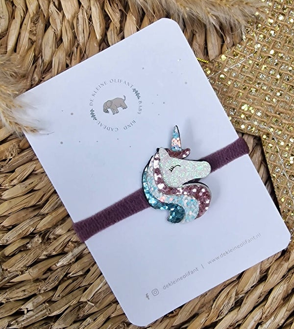 Haarelastiekje Kind - Glitter / Unicorn