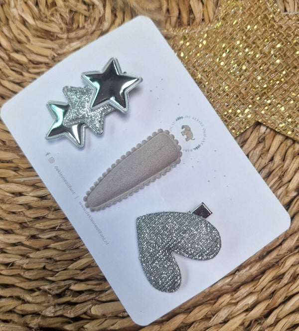 Haarspeldjes Kind - Glitter/Zilver