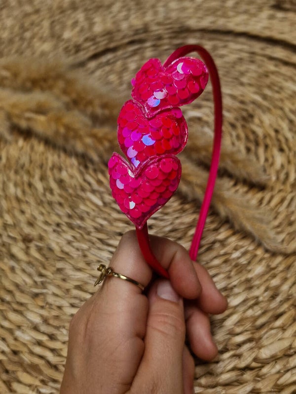 Haarband Kind - Pailletten/Hart-Roze