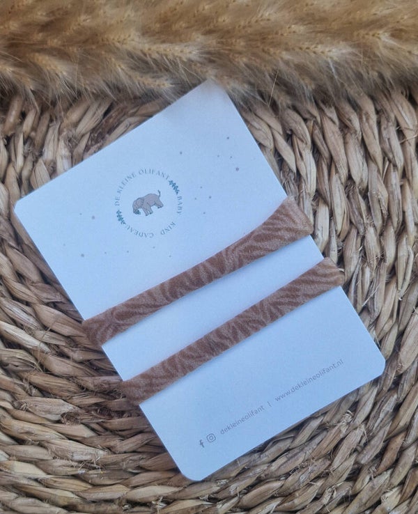 Haarelastiekjes Kind - Dierenprint/Taupe