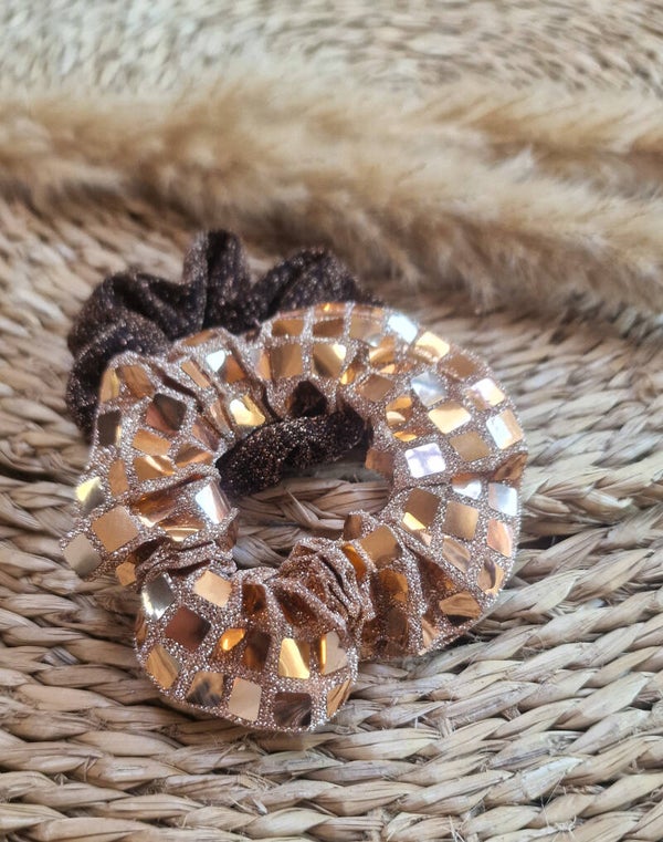 Scrunchie Kind - Pailletten/ Brons
