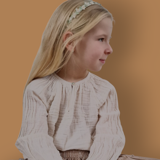 Haarband Diadeem -Wit/Geel/Groen - Bloemen