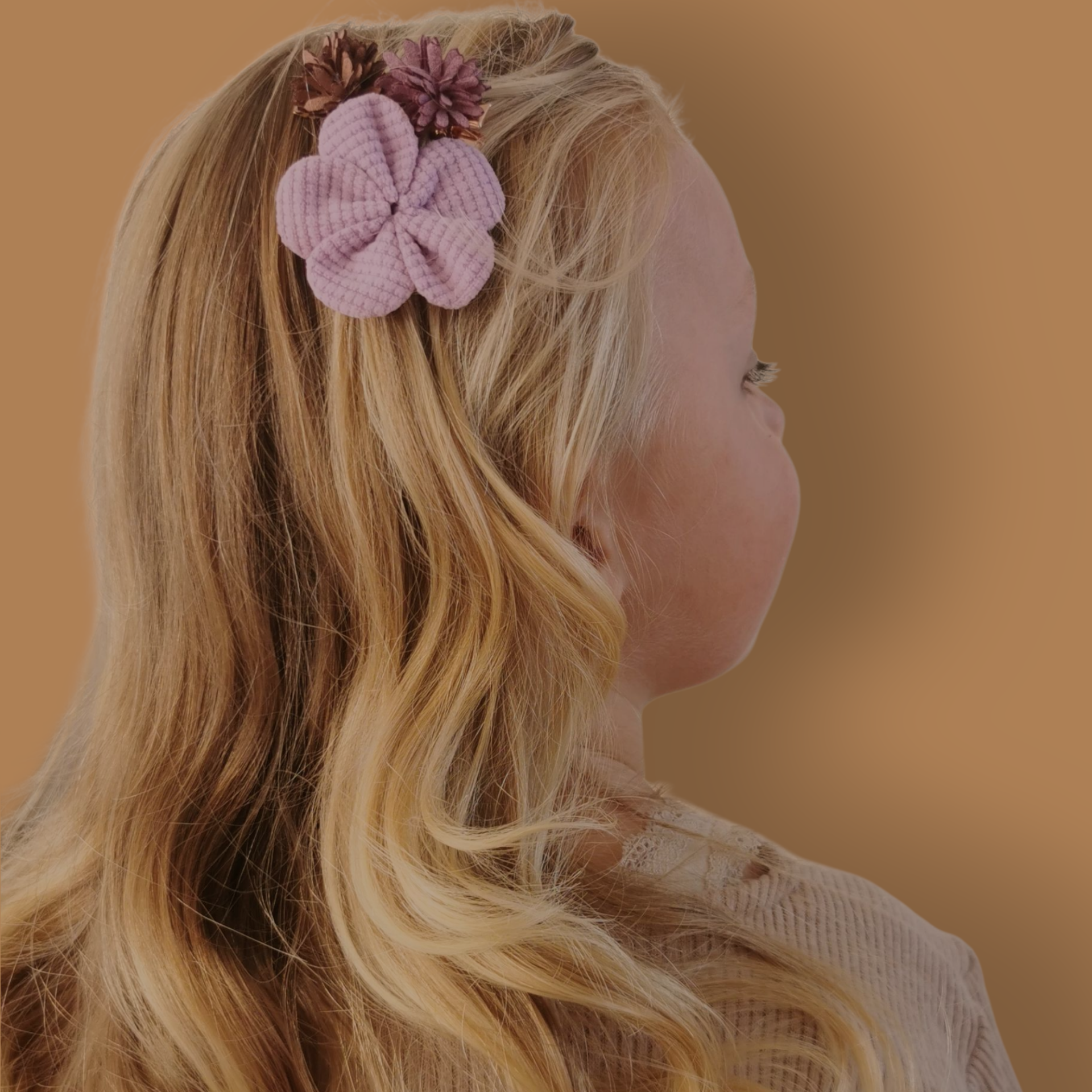 Haarspeldjes Kind - Paars/Bruin - Bloemen