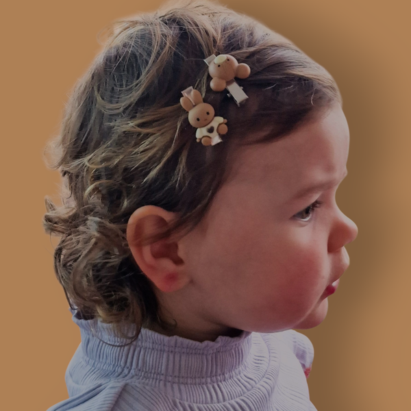 Haarspeldjes Baby - Bruin/Creme - Applicaties