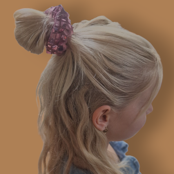 Scrunchie Kind - Pailletten/Roze