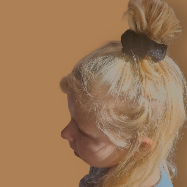 Scrunchie Kind - Glitter/Zwart