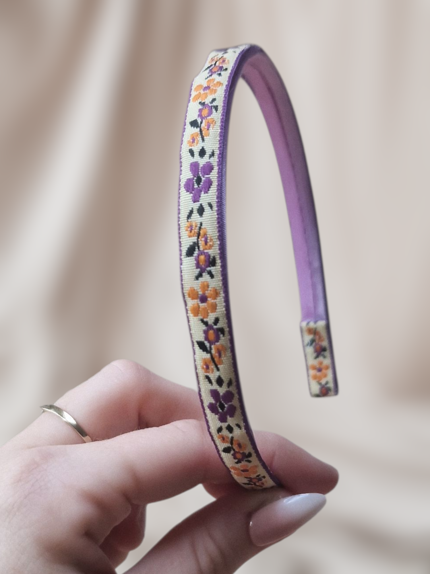 Haarband Diadeem - Bloemen - Paars