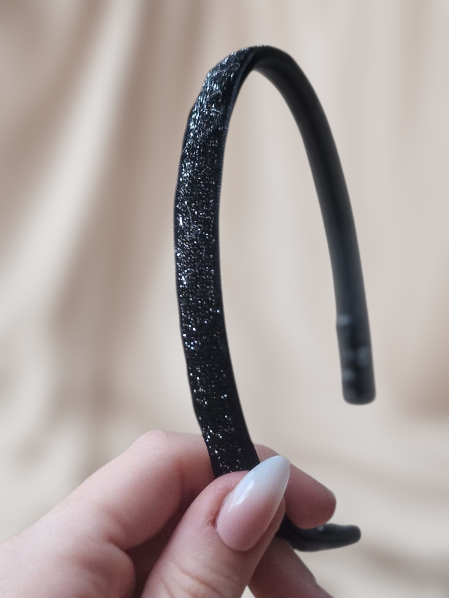 Haarband Diadeem - Velvet - Zwart/Glitter