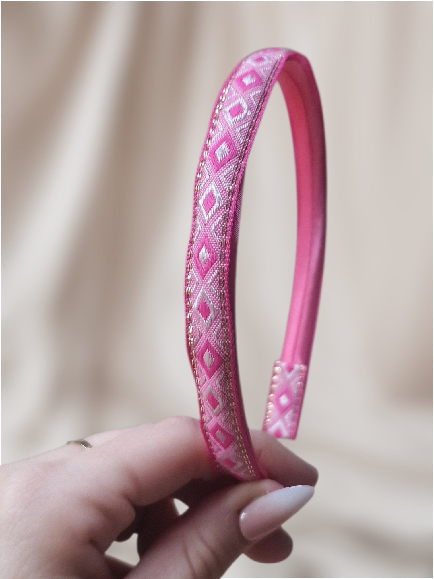 Haarband Diadeem - Zigzag - Knal Roze