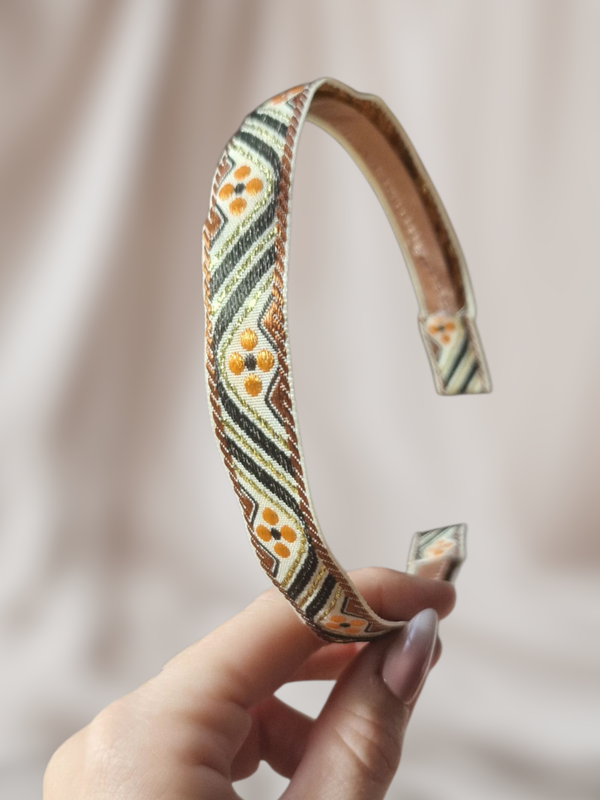 Haarband Diadeem - Zigzag - Oranje/Zwart