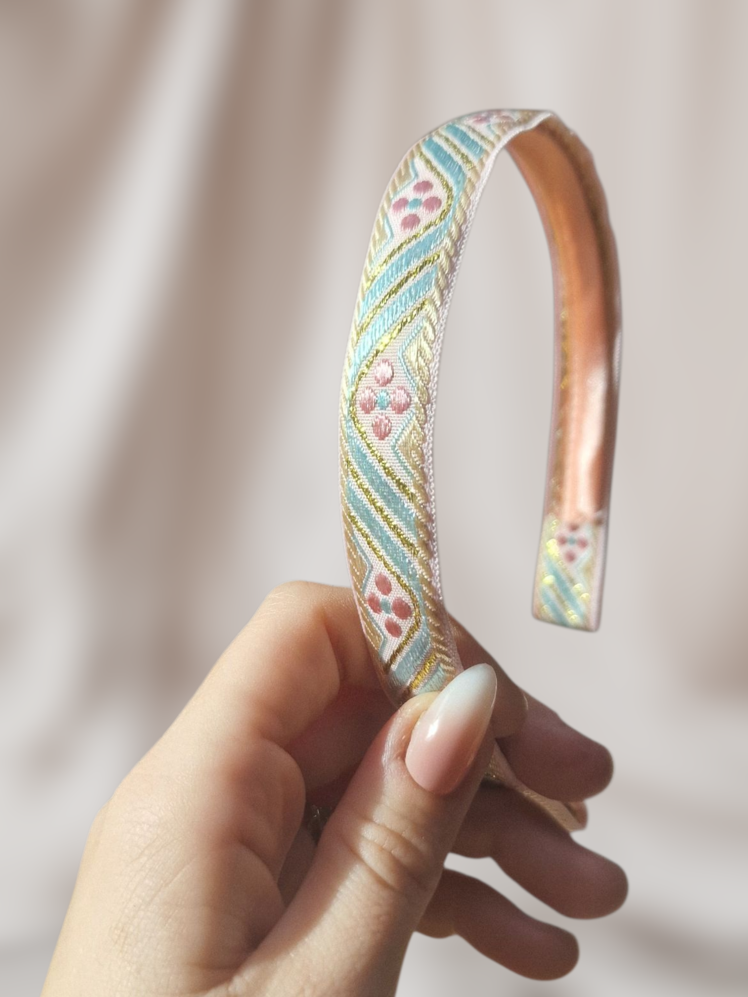 Haarband Diadeem - Zigzag - Roze/Blauw