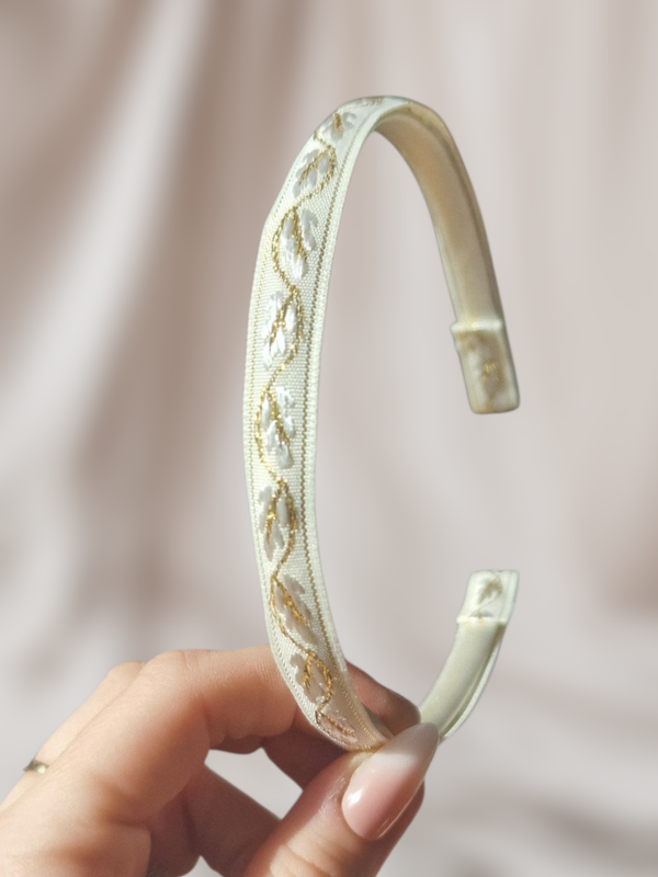 Haarband Diadeem - Goud/Wit