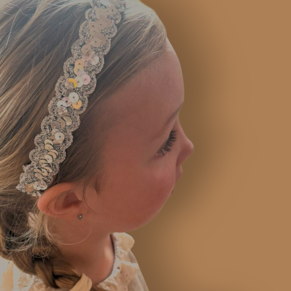 Haarband Diadeem - Glitter - Zilver