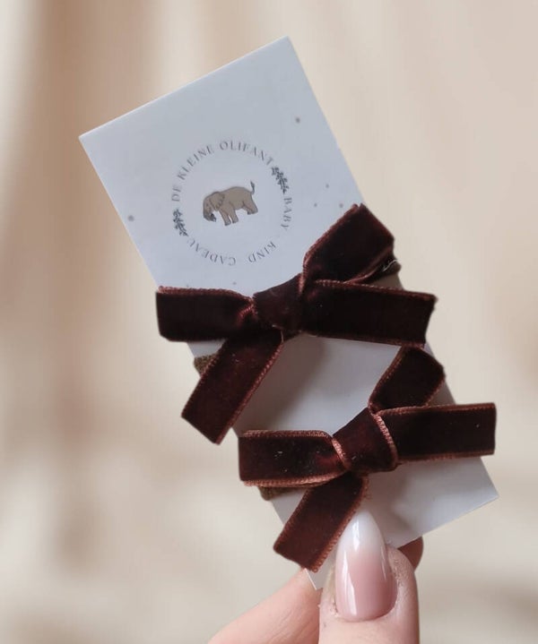 Haarelastiekjes Baby - Strikken / Bruin