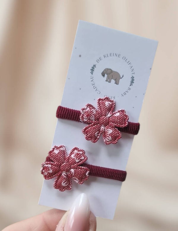 Haarelastiekjes Baby - Bloem/Rood