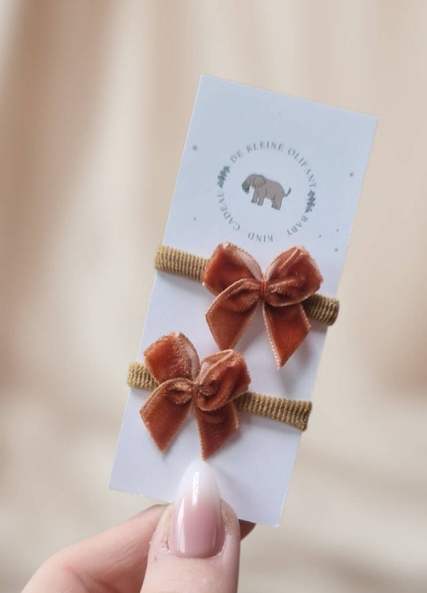 Haarelastiekjes Baby - Strikjes / Roest