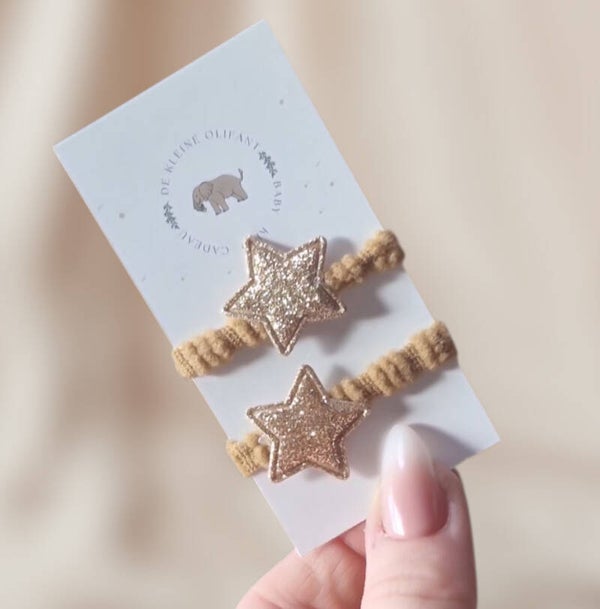 Haarelastiekjes Baby - Sterren Goud