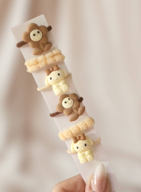 Haarelastiekjes Baby Set - Konijn/Perzik