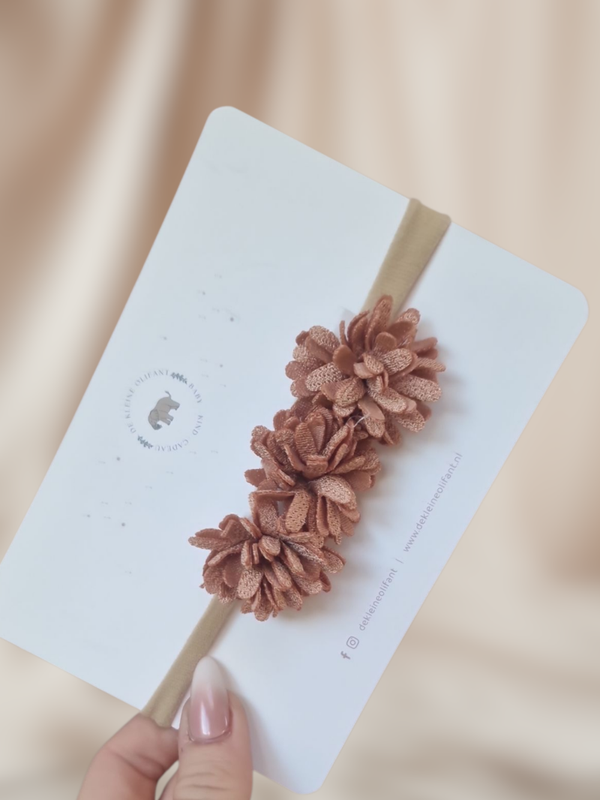 Haarband Baby - Roest - Bloemen